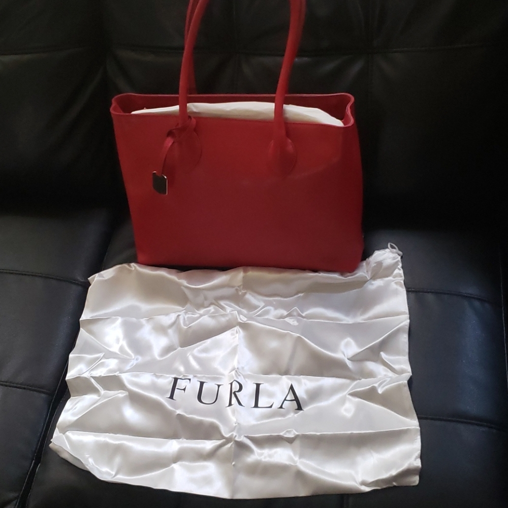 New With Tags Red Furla Shoulder Handbag - Picture 4 of 8